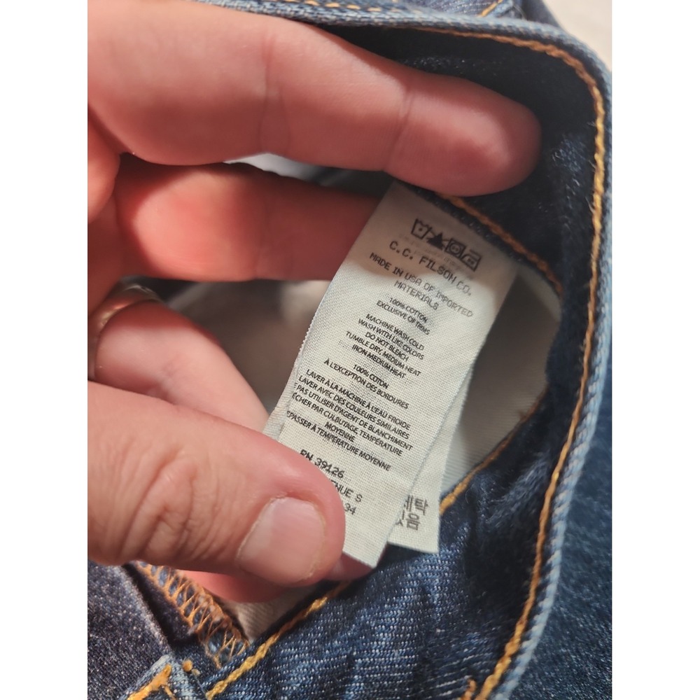 Filson Mens Rail Splitter Jeans 34x34 Straight Leg Made In USA Denim 20172097 - Picture 8 of 15